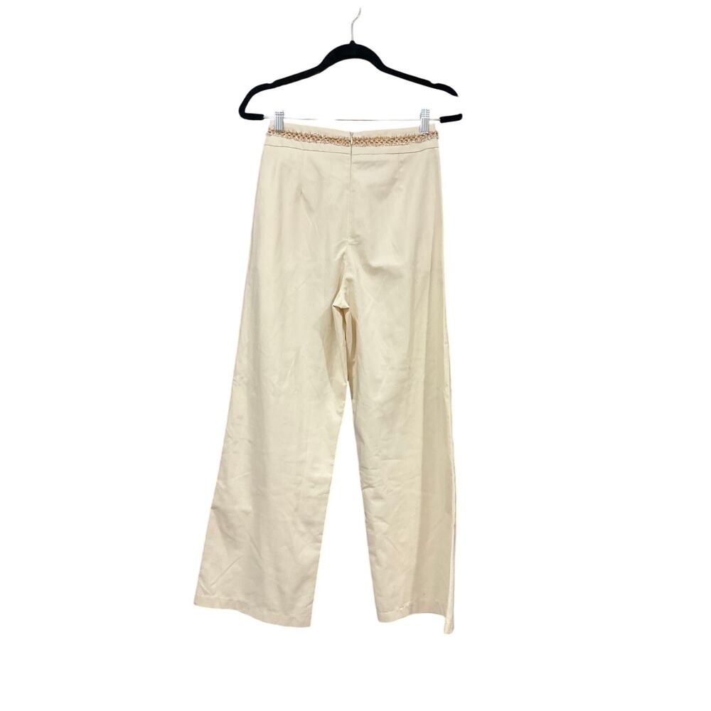 LENA Pants Women Cream Small Cotton Linen - Picture 3 of 3